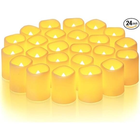 New 24Pack Flickering Flameless Votive Candles,200+Hour Electric Fake - Picture 7 of 7